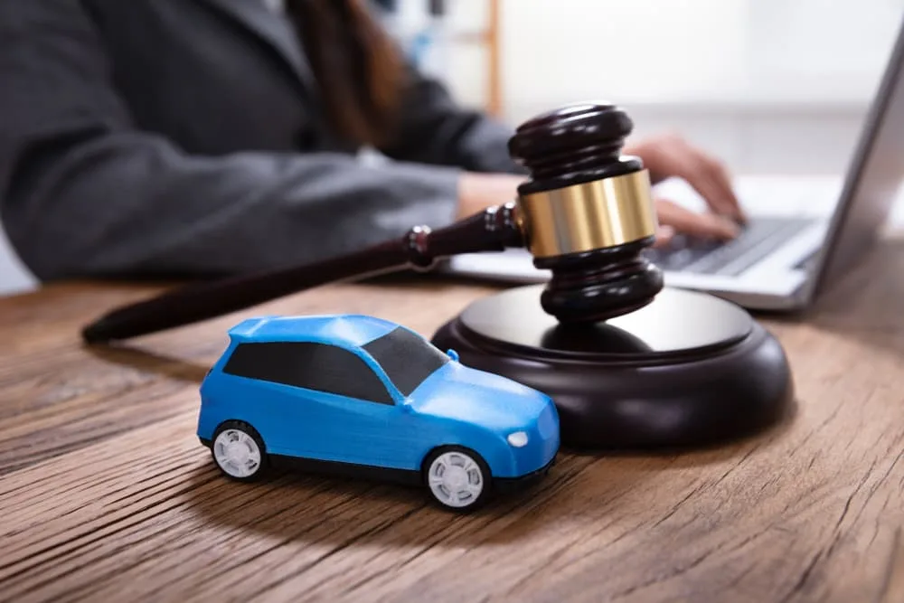 Car Accident Lawyer Working on laptop