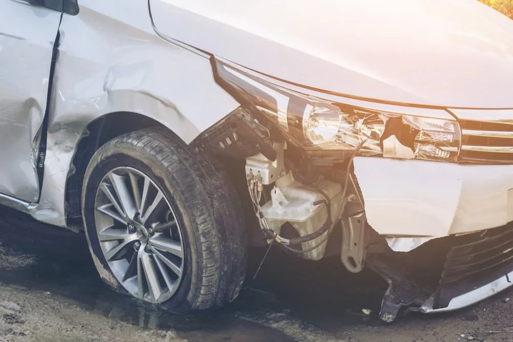 Selective focus Car crash background