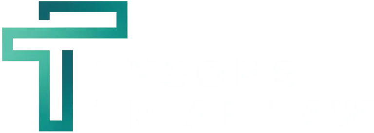 Logo for Tysons Trial Law, featuring a stylized letter "T" in gradient teal, with the firm's name in uppercase white letters to the right.